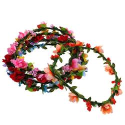 AOKWAWALIY 6st Brautkranz Haarschmuck Boho Blumenkopfschmuck Blumenkranz Haarband Krone Blütenblättern Blumen Haarkranz Haar Blumenkranz Girlande Haargirlande Für Ye Kind Böhmen Stoff von AOKWAWALIY