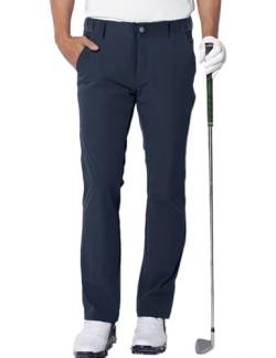 AOLI RAY Herren Golfhose Lang wasserdichte Golf Stretchhose Schmale Passform Golf Trousers Slim fit Stretch Golfhose Lang Golf Pants Navy XL von AOLI RAY