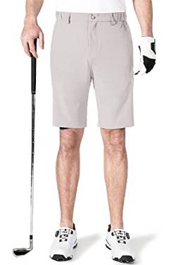 AOLI RAY Herren Golfshorts wasserdichte Dehnbar Leichte Kurze Hose Golf Shorts mit 4 Taschen Beige Taille:36 von AOLI RAY