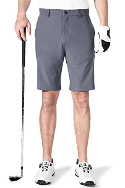 AOLI RAY Herren Golfshorts wasserdichte Dehnbar Leichte Kurze Hose Golf Shorts mit 4 Taschen Grau Taille:30 von AOLI RAY