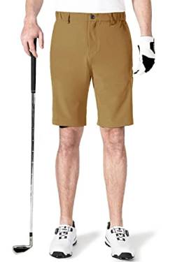 AOLI RAY Herren Golfshorts wasserdichte Dehnbar Leichte Kurze Hose Golf Shorts mit 4 Taschen Khaki Taille:30 von AOLI RAY