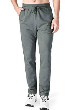 AOLI RAY Herren Jogginghose Baumwolle Sweatpants Freizeithose Trainingshose Sport Trousers mit 3 Taschen und Elastische Taille Grau M von AOLI RAY