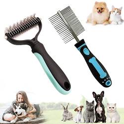 Hundebürste, Katzenbürste,Unterfellbürste,AOMAIGAD 2 Stück Hundebürste & Katzenbürste für Langhaar, Unterwolle Bürste für Haustierpflege,um Verwicklungen zu vermeiden (B) von AOMAIGAD