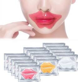 Lips Lip Pad Mask, 15pcs Moisturising Lip Mask, Kollagen Kristall Lippenmasken, Lippenmaske, Lip Mask, Sorgt für hervorragend softe Lippen, für Lippenpflege, Geeignet für Trocken & Rissige Lippen von AOMiGT