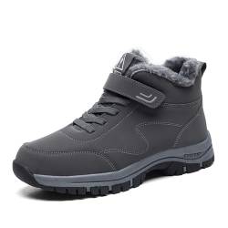 AONEGOLD Winterschuhe Herren Wasserdicht Winterstiefel Damen Warme Gefüttert Rutschfest Schneestiefel Winter Outdoor Wanderschuhe(Grau,Größe 44) von AONEGOLD