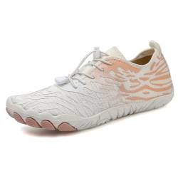 AONETIGER Badeschuhe Herren Wasserschuhe Damen Strandschuhe Sommer Atmungsaktiv Barfußschuhe rutschfeste Schwimmschuhe Surfschuhe Aquaschuhe Fitnessschuhe(8023 Weiß,41EU) von AONETIGER