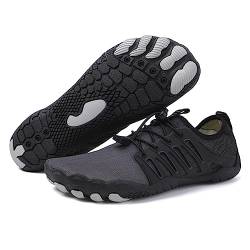 AONETIGER Badeschuhe Herren Wasserschuhe Damen Strandschuhe Sommer Atmungsaktiv Barfußschuhe rutschfeste Schwimmschuhe Surfschuhe Aquaschuhe Fitnessschuhe(818 Schwarz,35EU) von AONETIGER