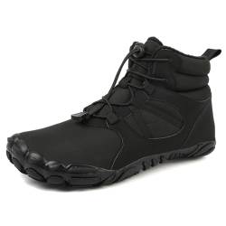 AONETIGER Barfußschuhe Winter Damen Herren Winterstiefel Gefüttert Warm Winterschuhe Wasserdicht Bequem Schneestiefel Rutschfeste Barfuss Schuhe(658 Schwarz,41EU) von AONETIGER