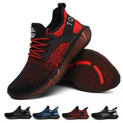 AONETIGER Schuhe Herren Damen Sportschuhe Laufschuhe Running Sneaker Turnschuhe（Schwarz Rot,Größe 40） von AONETIGER