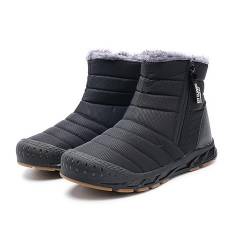 AONETIGER Winterschuhe Herren Damen Gefüttert Winterstiefel Wasserdicht Schneestiefel Warme Bequem Schneeschuhe Rutschfeste Baumwollschuhe(2309 Schwarz,43EU) von AONETIGER