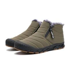 AONETIGER Winterschuhe Herren Damen Gefüttert Winterstiefel Wasserdicht Schneestiefel Warme Bequem Schneeschuhe Rutschfeste Baumwollschuhe(2310 Grün,42EU) von AONETIGER