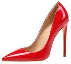 AOOAR Damen High Heel Klassische Abendschuhe Rot Lackleder Pumps EU 42 von AOOAR