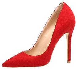 AOOAR Damen High Heel Klassischer Rot Wildleder Kleid-Partei Büro Pumps EU 40 von AOOAR