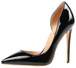 AOOAR Damen High Heels Mode Schuhe Schwarz Lackleder Kleid-Partei Pumps EU 36 von AOOAR