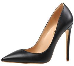 AOOAR Damen Übergröße Stiletto Abendschuhe Schwarz PU Pumps EU 42 von AOOAR