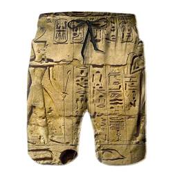 AOOEDM Ägyptische Zeichnung Herren-Sommer-Strandshorts, sportliche Badehose von AOOEDM