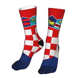 AOOEDM Bunte Crew-Socken-Kroatien-Flagge Lustige Neuheit-Socken-Geschenke von AOOEDM