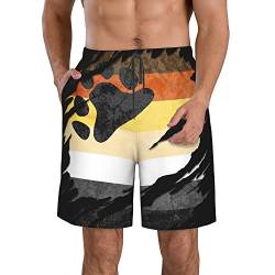 AOOEDM Gay Bear Pride Flag Herren-Badeshorts, schnell trocknende Strandhose, Bademode mit Mesh-Futter von AOOEDM