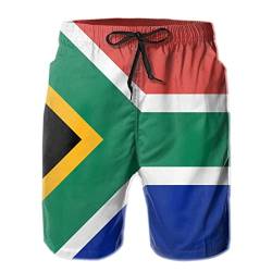 AOOEDM Herren-Badehose mit südafrikanischer Flagge, schnell trocknend, Sommer-Surf-Strand-Shorts mit Kordelzug von AOOEDM