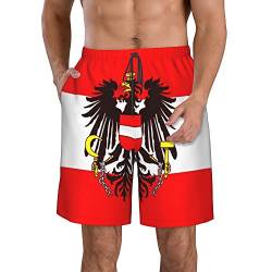 AOOEDM Herren-Badeshorts mit österreichischer Flagge, schnell trocknend, Badehose mit Mesh-Futter von AOOEDM