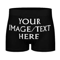 AOOEDM Individuelle Herren-Boxershorts, personalisierte Neuheits-Slips mit Foto/Text, lustige Herren-Boxershorts für Männer, Freund, Ehemann, Valentinstag von AOOEDM