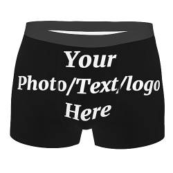 AOOEDM Individuelle Herren-Boxershorts, personalisierte Neuheits-Slips mit Foto/Text, lustige Herren-Boxershorts für Männer, Freund, Ehemann, Valentinstag von AOOEDM