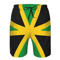 AOOEDM Jamaika Jamaika-Flagge Herren-Sommer-Strandshorts, schnell trocknende Badehose von AOOEDM