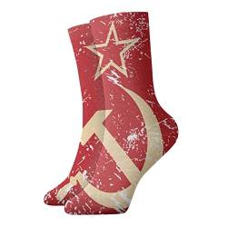 AOOEDM Kommunismus Sowjetunion Flagge Sportsocken Söckchen Freizeitsocken Crew Socken 30cm von AOOEDM