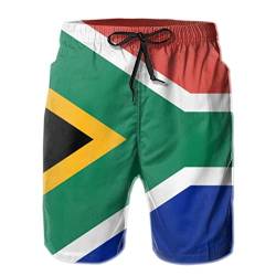 AOOEDM Lässige Herren-Strandshorts mit südafrikanischer Flagge, Badeanzug, Badehose von AOOEDM