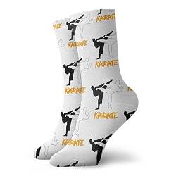 AOOEDM Schwarz-weiße Karate-Sportsocken Söckchen Freizeitsocken Crew-Socken von AOOEDM