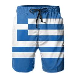 AOOEDM Sommer-Strandshorts für Herren mit Griechenland-Flagge, sportliche Badehose von AOOEDM