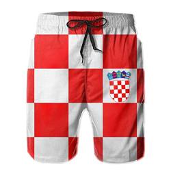 AOOEDM Strandshorts für Herren, Kroatien-Flagge, 3D-gedruckte Badehose, schnell trocknender Surf-Badeanzug von AOOEDM