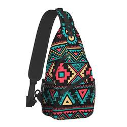 African Ethnic Tribal Style Motive Brusttaschen Crossbody Sling Bag Reise Wanderrucksack Lässiger Schulter-Tagesrucksack für Damen Herren von AOOEDM