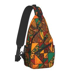 Afrikanischer Boho mit Dreieckselementen Brusttaschen Umhängetasche Reise-Wanderrucksack Lässiger Schulter-Tagesrucksack für Damen Herren von AOOEDM