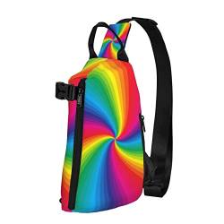 Anti-Diebstahl Sling Chest Bag Schulterrucksack Rainbow Colorful Tie Dye Spiral Crossbody Bags Gym Sack, Leichte Sling Bag für Männer Frauen Travel Gym Sport Wandern von AOOEDM