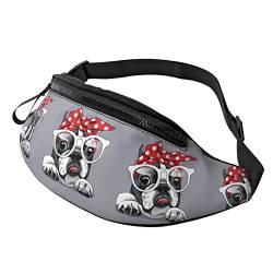 Bauchtasche für Damen Herren Französische Bulldogge Stirnband Brille Umhängetasche Gürteltasche Geldbörse Wandern Brieftasche Tasche von AOOEDM