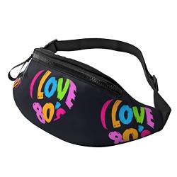 Bauchtasche für Damen Herren I Love 80s Heart verstellbare Träger Gürteltasche Geldbörse Sporttasche von AOOEDM