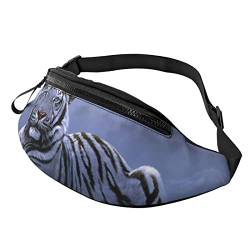 Bauchtasche für Damen Herren Weißer Tiger Reisegürteltasche Geldbeutel Radfahren Gürteltasche von AOOEDM