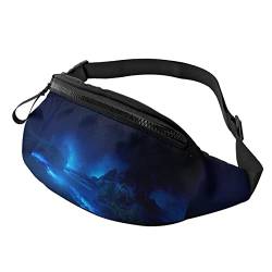 Blue Glowing Tides Neonlicht Gürteltasche Sport Casual Hüfttasche für Damen Herren Modisch von AOOEDM