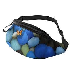 Blue Pebbles Butterfly Stone Insect Fanny Pack Sport Casual Hüfttasche für Damen Herren Modisch von AOOEDM