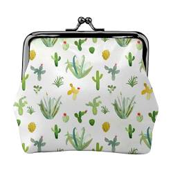 Cactus Small Pattern Damen Leder Geldbörse, Kleingeldbeutel mit Kiss-Lock-Verschluss, Schnallen-Geldbörse für Mädchen-Geschenk von AOOEDM