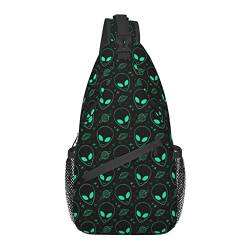 Coole UFO Alien Sling Bag, Crossbody Rucksack Schulter Brusttasche für Damen Herren Outdoor Reisen Wandern Tagesrucksack von AOOEDM