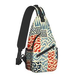 Ethnische und Stammes-Motive Brusttaschen Umhängetasche Reise-Wanderrucksack Lässiger Schulter-Tagesrucksack für Frauen Männer von AOOEDM