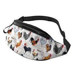 Farmhouse Rooster Chicken Fanny Pack Sport Casual Hüfttasche für Damen Herren Modisch von AOOEDM