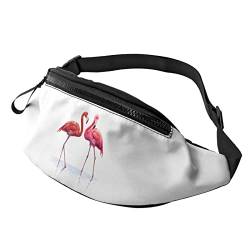 Flamingo Aquarell Tropische Vögel Rosa Bauchtasche Sport Casual Hüfttasche Für Damen Herren Modisch von AOOEDM