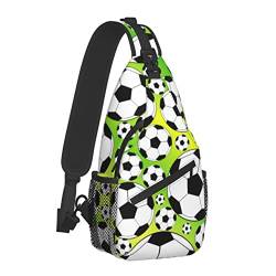 Fußball-Brusttaschen Crossbody Sling Bag Reise-Wanderrucksack Lässiger Schulter-Tagesrucksack für Fußballfans Frauen Männer von AOOEDM