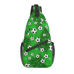 Fußball Sling Bag Lässige Umhängetasche Sport Rucksack Brust Tagesrucksack für Reisen Sport Wandern Fitnessstudio von AOOEDM