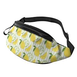 Green Stripes Lemon Fanny Pack Sport Casual Hüfttasche für Damen Herren Modisch von AOOEDM