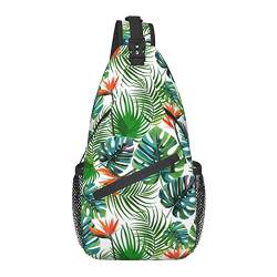 Hawaii Tropical Flowers Sling Bag, Crossbody-Rucksack, Schulter-Brusttasche für Damen Herren Outdoor-Reisen Wandern Daypack von AOOEDM