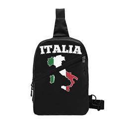 Italien Karte Flagge Sling Bag Faltbare Brust Schulter Rucksack Bauchtasche Crossbody Taschen für Männer Frauen Reisen Wandern im Freien von AOOEDM